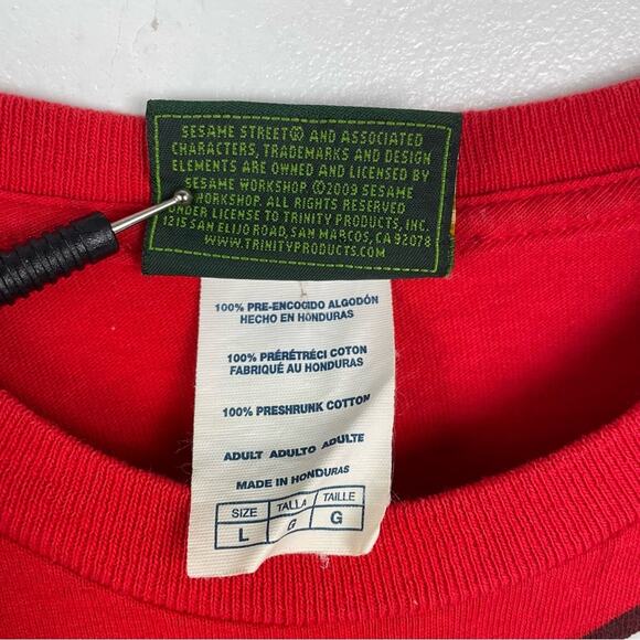 Elmo Face T Shirt Red Sesame Street Adult Large - Picture 3 of 5